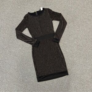 Elegant Black Ribbed Dress